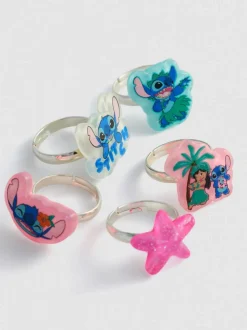5 anillos con colgantes de Stitch de Disney