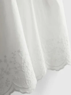 1-9 años | Blusa bordada fruncida de algodón puro