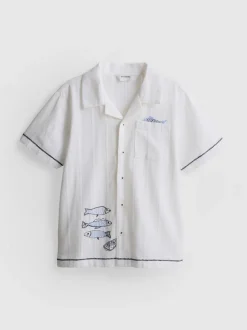 7-15 años | Camisa con bordado de peces