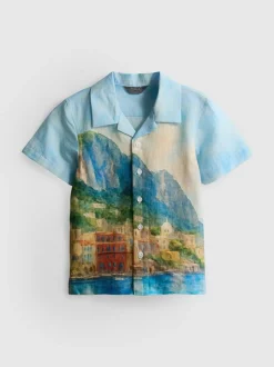 1-7 años | Camisa con imagen panorámica estampada