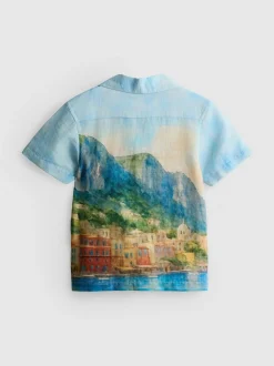 1-7 años | Camisa con imagen panorámica estampada