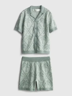 1,5-8 años | Camisa y pantalones cortos con palmeras