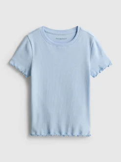 1,5-8 años | Camiseta acanalada con ribete ondulado