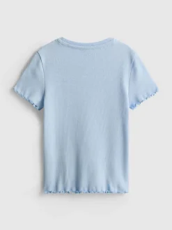 1,5-8 años | Camiseta acanalada con ribete ondulado