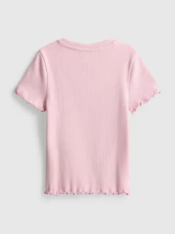 1,5-8 años | Camiseta acanalada con ribete ondulado