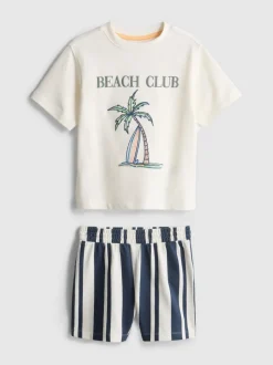 1,5-9 años | Camiseta y pantalones cortos a rayas