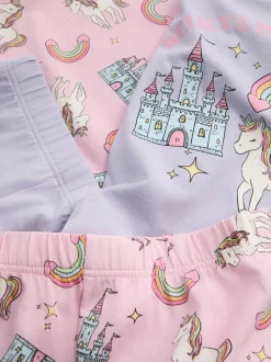 1,5-8 años | Pack de 2 pijamas cortos con unicornios