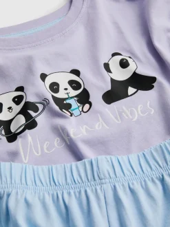 7-15 años | Pack de 2 pijamas cortos con pandas