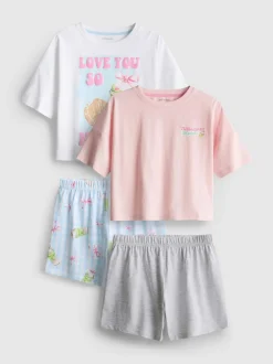 7-15 años | Pack de 2 pijamas cortos de té matcha