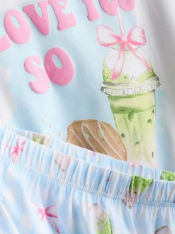 7-15 años | Pack de 2 pijamas cortos de té matcha
