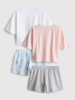 7-15 años | Pack de 2 pijamas cortos de té matcha