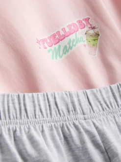 7-15 años | Pack de 2 pijamas cortos de té matcha