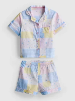 1,5-8 años | Pijama corto con camisa de patchwork