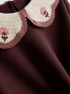 1-9 años | Sudadera con cuello de crochet