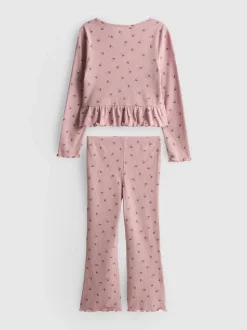 1-9 años | Top con péplum y leggings de canalé