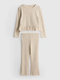 1-9 años | Top con péplum y leggings de canalé