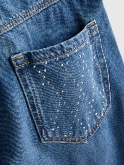 7-15 años | Vaqueros anchos con strass y algodón puro