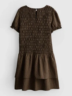 7-15 años | Vestido fruncido con vuelo a cuadros
