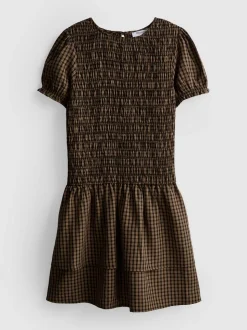 7-15 años | Vestido fruncido con vuelo a cuadros