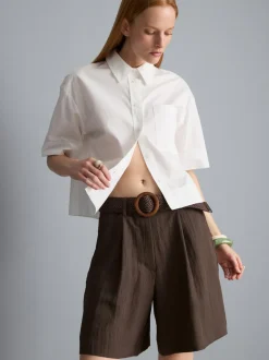 Bermudas texturizadas con cinturón