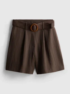 Bermudas texturizadas con cinturón