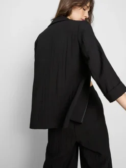 Blazer con solapas de muesca texturizada