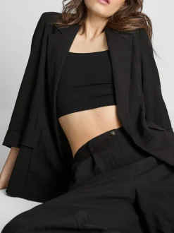 Blazer con solapas de muesca texturizada