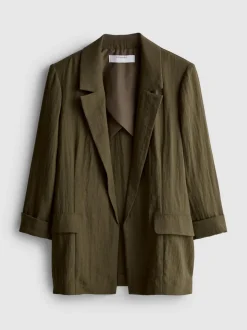 Blazer con solapas de muesca texturizada