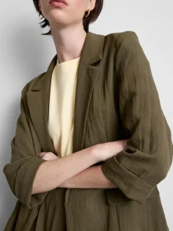 Blazer con solapas de muesca texturizada