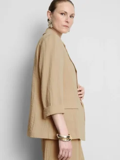Blazer con solapas de muesca texturizada