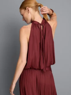 Blusa abullonada con escote halter