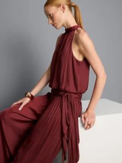 Blusa abullonada con escote halter