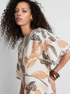 Blusa estampada con mangas