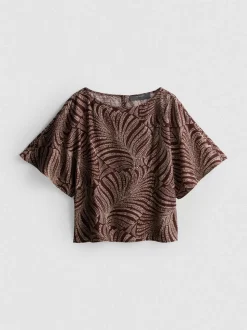 Blusa estampada con mangas