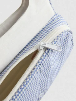 Bolsa de maquillaje de lona a cuadros vichy