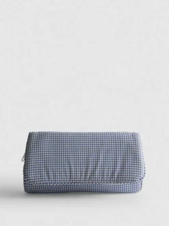 Bolsa de maquillaje de lona a cuadros vichy