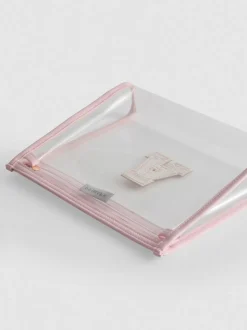 Bolsa de maquillaje transparente con inicial