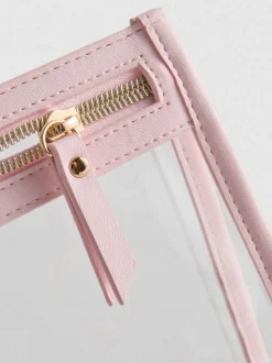 Bolsa de maquillaje transparente con inicial