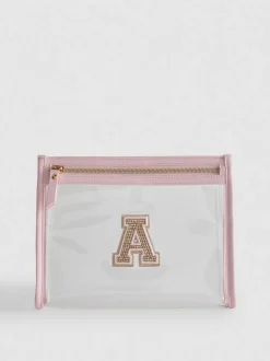 Bolsa de maquillaje transparente con inicial