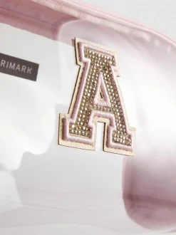 Bolsa de maquillaje transparente con inicial