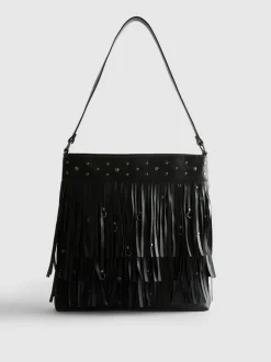 Bolso de hombro con flecos