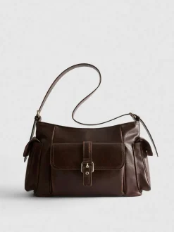 Bolso de hombro con hebilla y bolsillo
