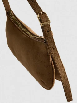 Bolso de hombro de antelina