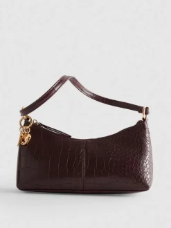 Bolso de hombro de piel sintética de cocodrilo