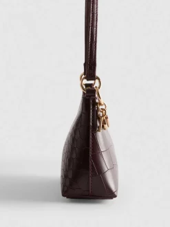 Bolso de hombro de piel sintética de cocodrilo