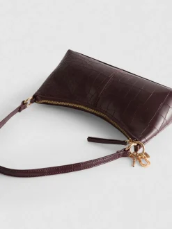 Bolso de hombro de piel sintética de cocodrilo