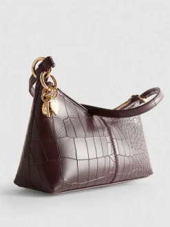 Bolso de hombro de piel sintética de cocodrilo