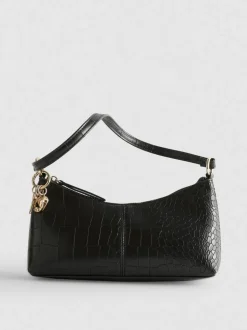 Bolso de hombro de piel sintética de cocodrilo