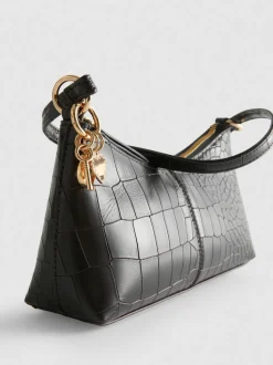 Bolso de hombro de piel sintética de cocodrilo