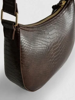 Bolso de hombro de piel sintética con adorno